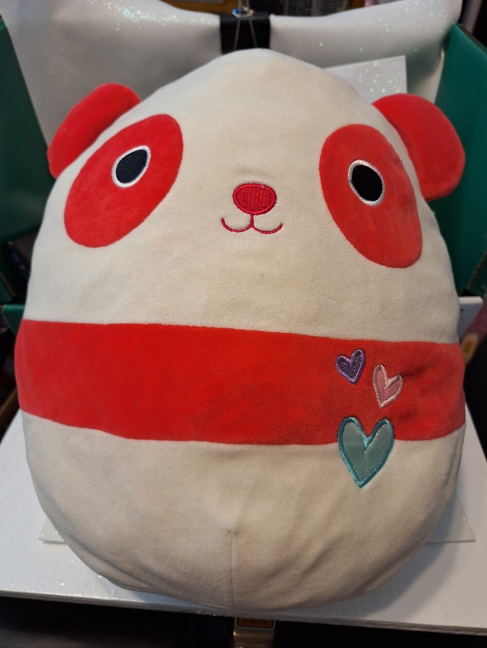 Squishmallows Penelope the Red Panda Plush 12" Valentines with 3 Hearts